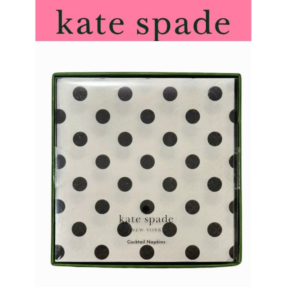 Kate Spade New York Black Dot Cocktail Napkin Set Of 50